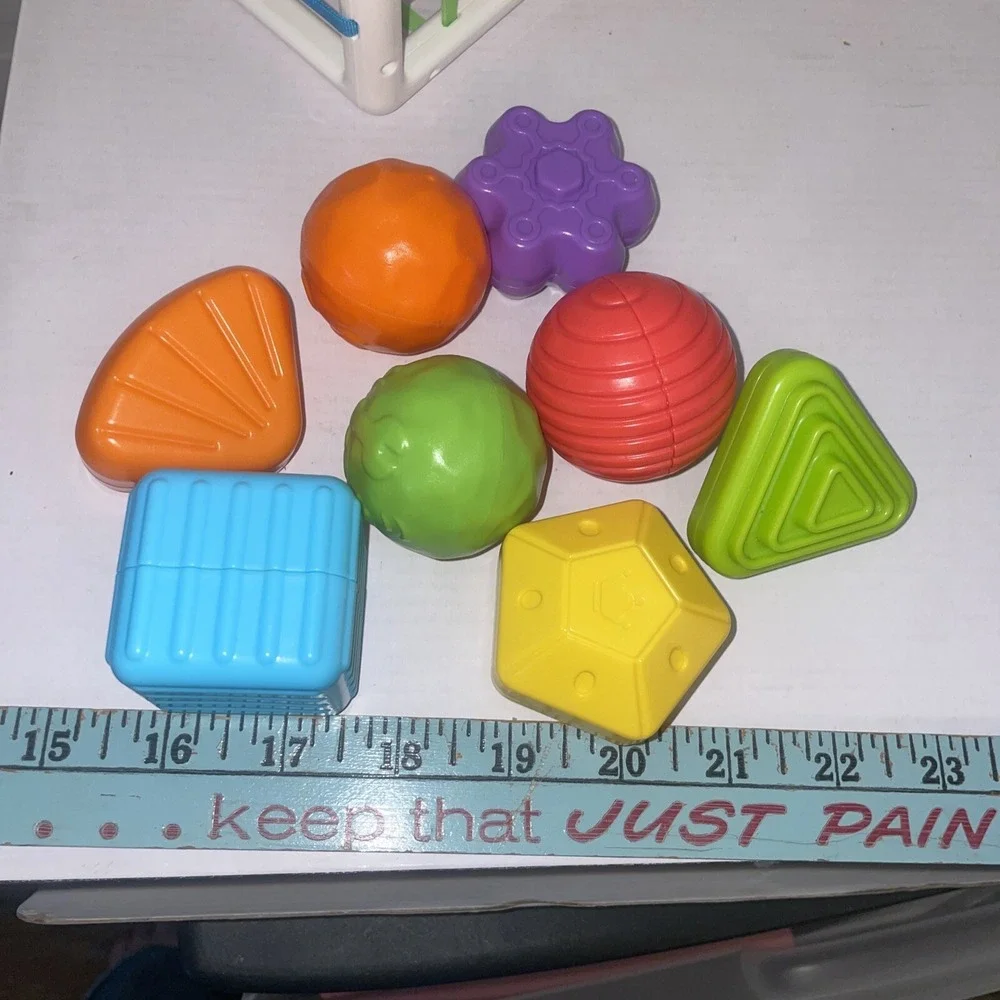 Sensory Brain Development‎ Toy Elastic Bands Push Thru Shapes & Colors Textures